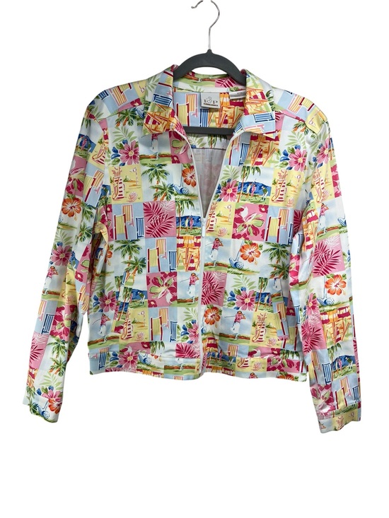 EP Pro Jackets & Blazers - EP Pro Tropical Golf Print Light weight Full Zip Womens Jacket Size Medium